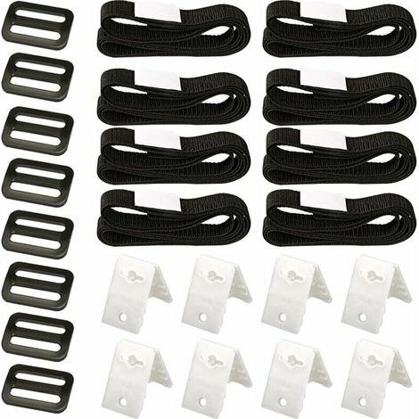 Kit de fixation pour bâche solaire de piscine, 8 Sangles de bâche solaire, kit avec sangles universelles à bobine pour fixation de bâche solaire, pour piscine enterrée (1/5)