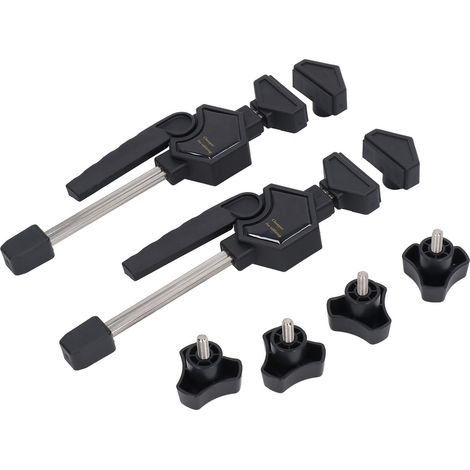 Lot de 2 pinces de serrage ergonomiques noires, poignée ajustable pour économie d'effort, serre-joints rapides bois pour panneaux 19mm (0,75 pouce). (1/5)