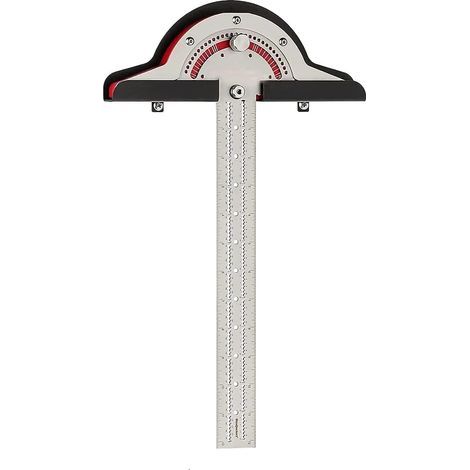 Goniometro a testa tonda, righello per la lavorazione del legno da 25 cm, goniometro in acciaio inossidabile, strumento di misurazione angolare a doppio braccio per righelli per la lavorazione del leg (1/5)