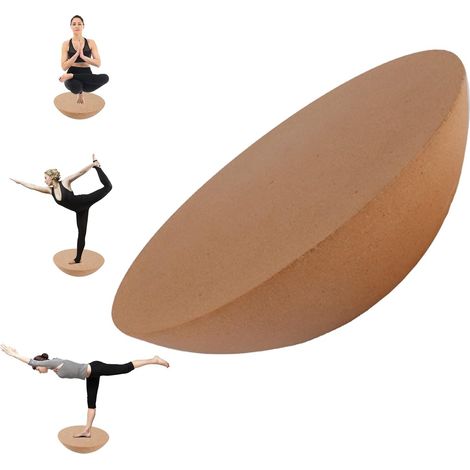 Balance Board Cork Hemisphere, Training Half Ball, Cork Hemisphere, Balance Trainer Diameter 30 cm, Made of Natural Cork, Suitable for Any Balance Board for Balance Children and Adults (1/5)