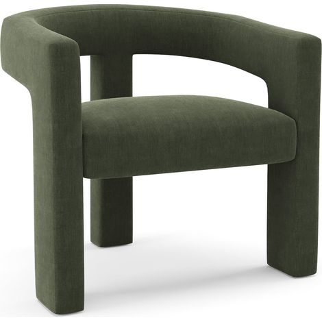 Fauteuil de salle à manger en velours kaki MILA