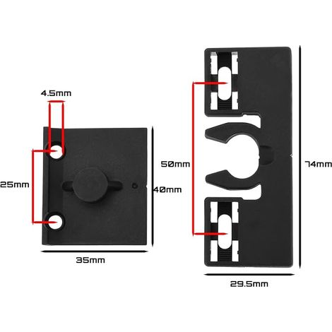 Balcony Door Latch Catch 253655 254617 98050401 Black Plastic 74mm x 29.5mm (1/4)
