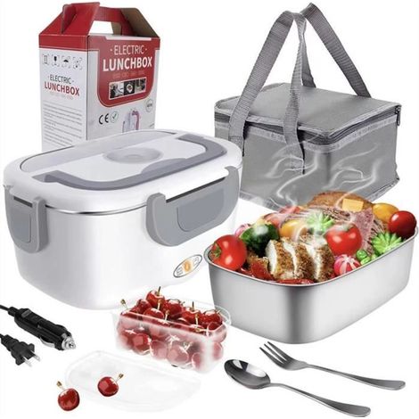 Lunch Box Chauffant Electrique - Non spécifié - 3 en 1 - Acier Inoxydable - 12V 24V 220V - Sac Inclus (1/4)