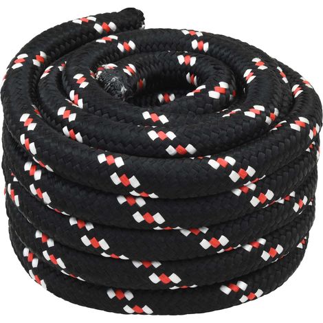 Bootsseil Polypropylen Allzweckseil wetterfest Schwarz und Rot 3 mm x 25 m - PANGIVO (1/5)