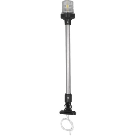 Feu de navigation LED 18 pouces pour bateau, lumière blanche arrière marine 12/24V 3W, visibilité 2 milles nautiques. (1/5)