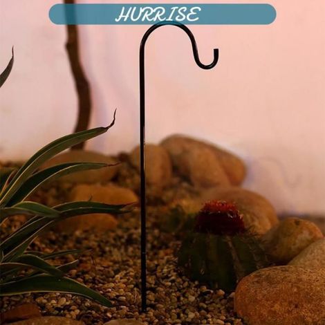 Sonew Crook de bergers Crochet de berger, support de piquet en métal pour lanternes de jardin, paniers de jardin outils Noir (1/5)