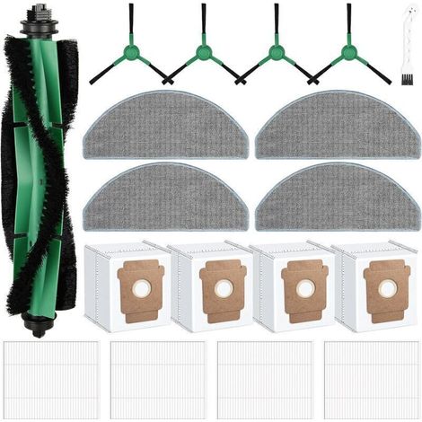 18 Accessoires pour Aspirateur Irobot Roomba Combo 2 Essential/iRobot Roomba 105 Combo, 1 Brosse à Rouleau, 4 Filtres, 4 Serpillères, 4 brosses latérales, 4 sacs à poussière, 1 Brosse de Nettoyage (1/4)