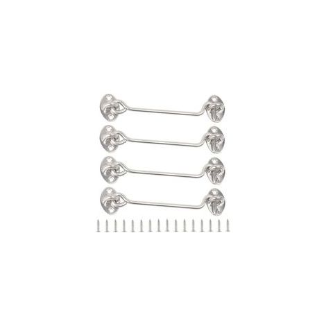 Haken und Ösen, Zubehör-Geschenkset (4er-Pack), 15 cm Edelstahl-Kabinenhaken, robuste Bodenhaken - Crezuo