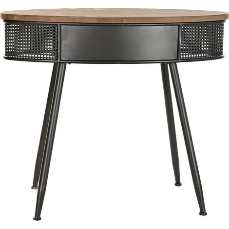 Console en bois de sapin naturel et métal noir - Longueur 90,50 x Profondeur 39 x hauteur 78 cm -PEGANE- (1/5)