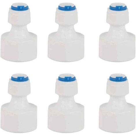 6 pièces 1/4 Tube OD à 1/2 femelle connecteur rapide enfichable pour filtre à eau osmose inverse (1/5)