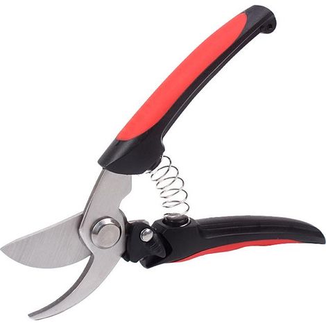 Cisailles professionnelles en acier au carbone, lames tranchantes, coupe-bypass, poignées rouge et noir, qualité supérieure (1/5)