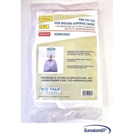 PRE FILTRO IGNIFUGO ANTIFIAMMA PER ASPIRACENERE / ASPIRAPOLVERI   CM25X30  PZ 2