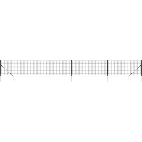 Maison Exclusive - Maschendrahtzaun mit Bodenhülsen Anthrazit 1x1