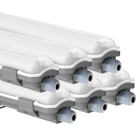 LED Feuchtraumleuchte 127,5 cm LED Röhre Garage Werkstattleuchte kaltweiß LED Wannenleuchte 18 Watt, 1700lm 6400K, 6er Set