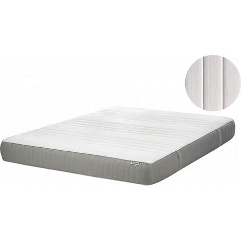 Materasso EU Duro 140 x 200 cm Bianco Grigio Schiuma Imbottitura Poliestere Sfoderabile Fancy (1/5)