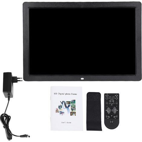 17-inch digital photo frame, 1440 x 900 HD, alarm clock, player, album, remote control, black, EU 110-240V (1/5)