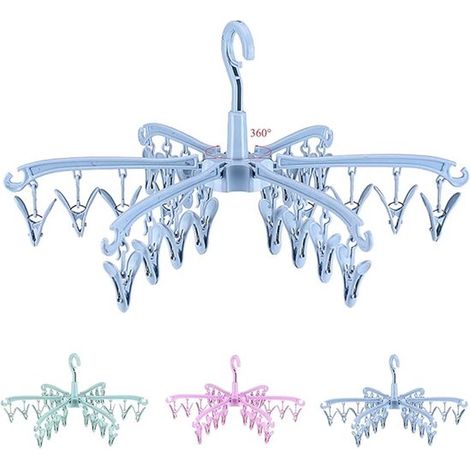 Dailygoods，Stendibiancheria piccolo，24 mollette，Design con clip multiple，Plastica PP di alta qualità (1/5)
