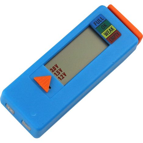 Universeller Haushalts-Tester für wiederaufladbare AAA-, AA-, C-, D-, 1,2V/1,5V/3,0V-Knopfzellen und 9V-Einzelzellenbatterien (blau)
