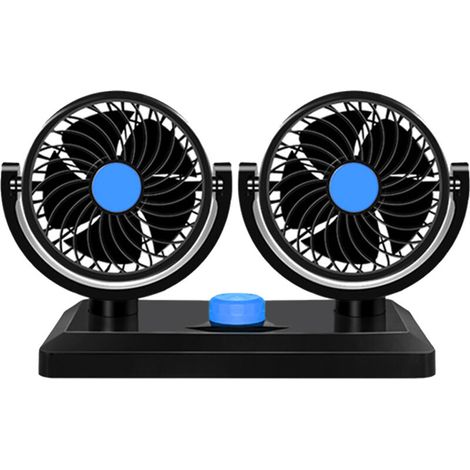 Ventilador USB de doble cabezal para coche, portátil, apto para autocaravanas, camiones, salpicaderos y oficinas. (1/4)
