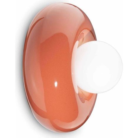 Applique céramique verre D : 25 cm rond cm large orange blanc G9 rétro lampe céramique