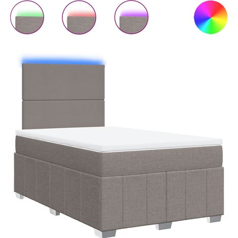 Maison Exclusive - Sommier à lattes de lit avec matelas taupe 120x190 cm tissu (1/5)