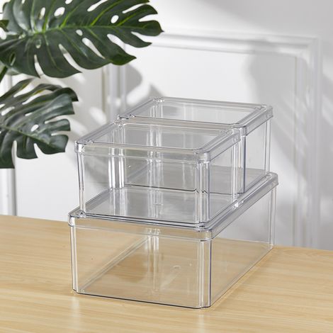 Set of 3 Transparent Food Storage Containers (1/5)