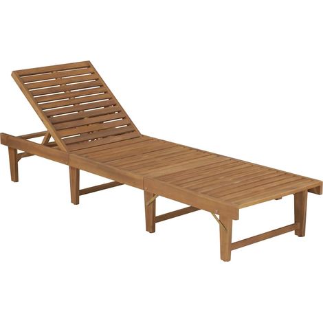 Maison Exclusive - Chaise longue pliable avec coussin Bois d'acacia solide (1/5)