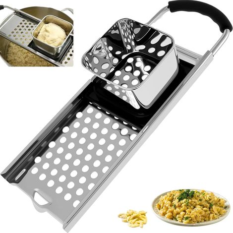 Rallador profesional de acero inoxidable - Mango ergonómico de goma antideslizante - Apto para lavavajillas - Accesorio de cocina (1/5)