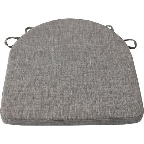 Coussins de chaise pour chaises de salle à manger avec attaches et dessous antidérapant, 41,9 x 41,9 x 3,8 cm, gris