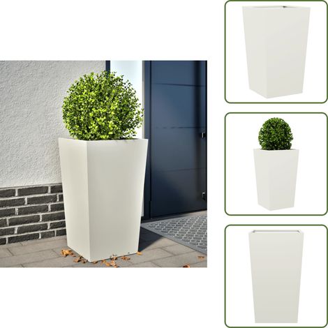 vidaXL Pflanzkübel Weiß 45x45x75 cm Stahl (1/5)