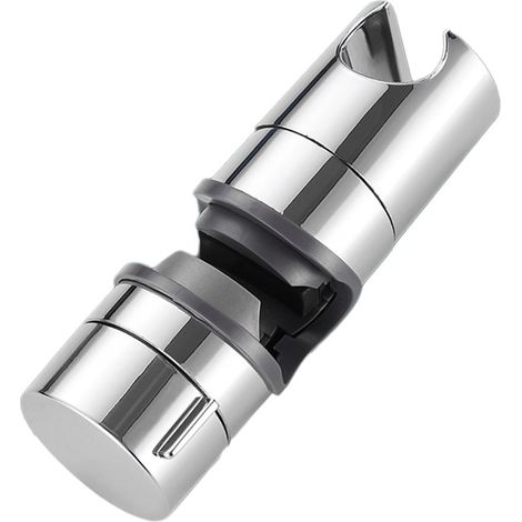 Support de pommeau de douche réglable universel pour rail de 20 à 25 mm de diamètre extérieur, fixation coulissante, remplacement pour salle de bain, support de douchette rotatif à 360°, argent (1/5)