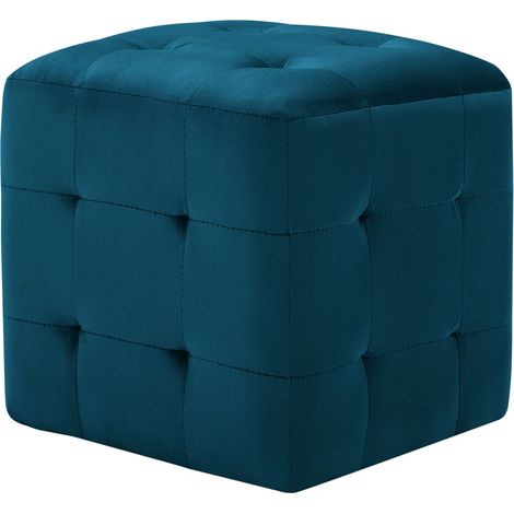 Maison Exclusive - Comodini 2 pz Blu 30x30x30 cm in Tessuto Vellutato