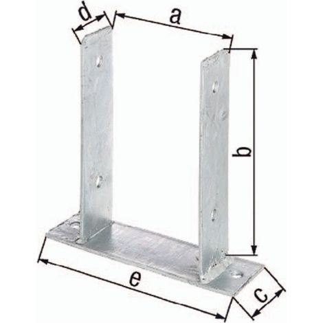 GAH Alberts supporto palo U ETA-10/0210 91x200x60x50x200mm TZN da avvitare - 212797 (1/2)