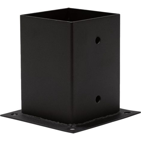 Pfostenträger 10 x 10 cm Schwarz auf Platte – pro Stück