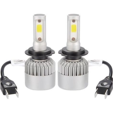 XCSOURCE Ampoule Lampe Halogène H7 8000LM 80W CREE LED Phare de voiture Ventilateur Intégré 6000K Blanc LD1033 (1/4)