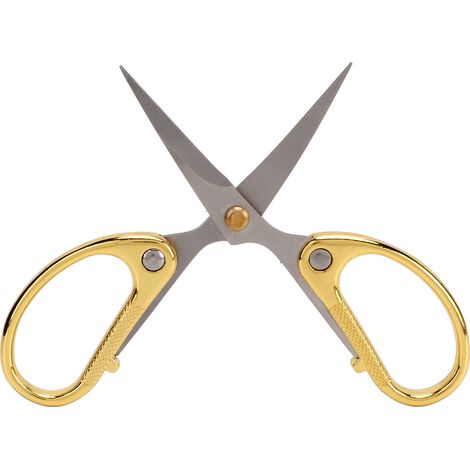 Craft Scissors Stainless Steel High Hardness Durable Ergonomic Design Easy Cutting Widely Used Sewing ScissorsGold (1/5)