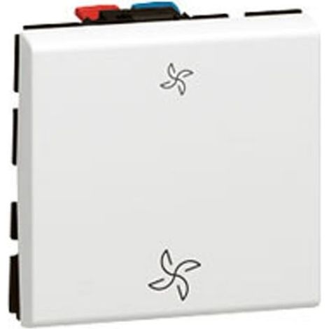 Legrand 077027 – Prog Mosaik Antimikrobieller Zweiwegeschalter zur direkten Steuerung von VMC – 2mod 10AX weiß (1/3)