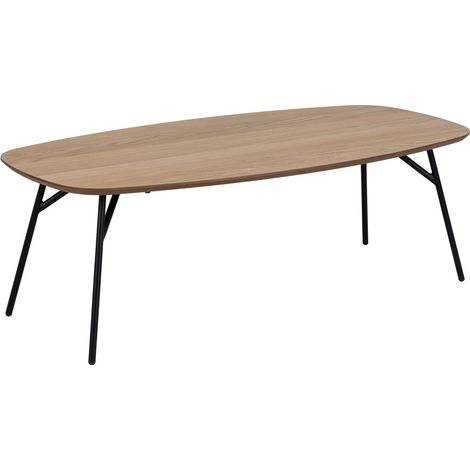 Table basse rectangulaire en bois et métal design vintage HALDOR (1/4)
