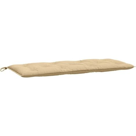 Coussin de banc de jardin en tissu mélangé beige, dimensions 120 x 50 x 7 cm (1/5)