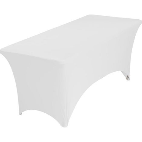 Spandex Tischdecke 122 cm Weiß rechteckig dehnbar für Hochzeit Party Bankett