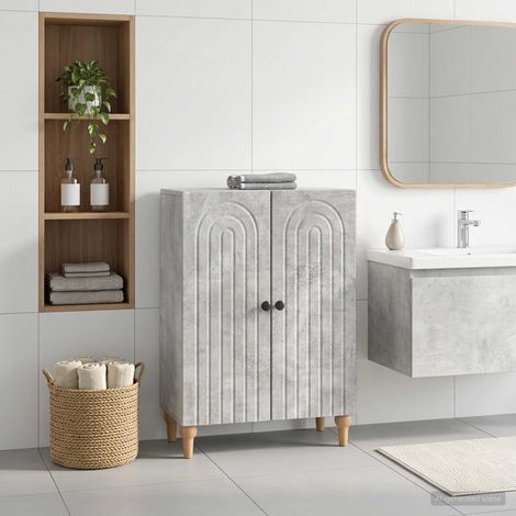 Beyamis  Meuble de Rangement pour Salle de Bain Gris Béton (1/5)