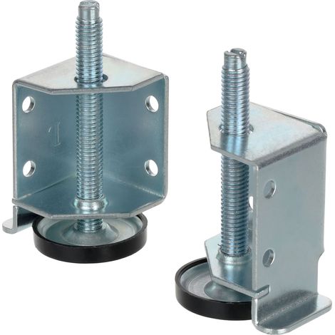 Riex GA40 Verstellbarer Möbelfuß mit Stütze, 120 kg, verzinkt H60 (Set L+R) (1/2)