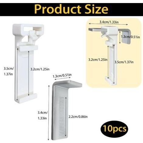12 supports de fixation pour stores enrouleurs doubles, sans perçage, accessoires de rechange pour stores enrouleurs doubles, à clipser et à coller sur une fenêtre en PVC fixe. (1/5)