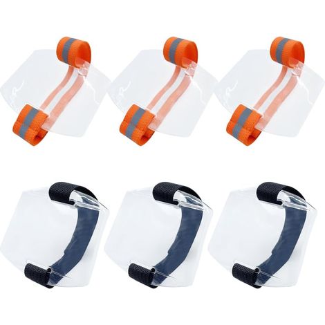 6 Pièces Porte-Badge de Bras,Brassard de Sécurité à Bandoulière Réglable Haute Visibilité,pour Le Personnel de Secours DUrgence, Les Gardes(3 Orange fluorescent + 3 Noir) (1/5)