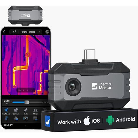 Thermal Camera USB-C, IR Resolution 320x240, -4°F to 1,112°F, 15x Zoom, 25Hz Infrared Camera for Home Inspection, HVAC (1/5)
