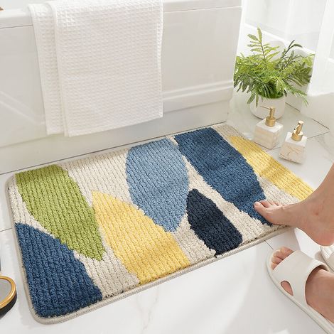 Tapis de salle de bain antidérapant, tapis de salle de bain absorbant en microfibre, lavable en machine, pour salle de bain, cuisine, chambre à coucher, animaux domestiques(40x60cm) (1/5)