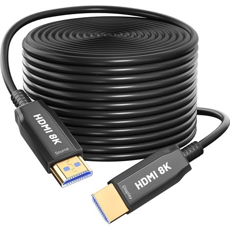 Câble HDMI à fibre optique 8K 20M 48 Gbps haute vitesse AOC fibre optique 2.1 Câble HDR eARC HDCP 2.2 (1/5)