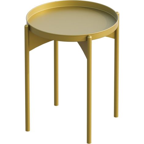 Tavolino con vassoio rotondo in metallo H57 cm - COLE