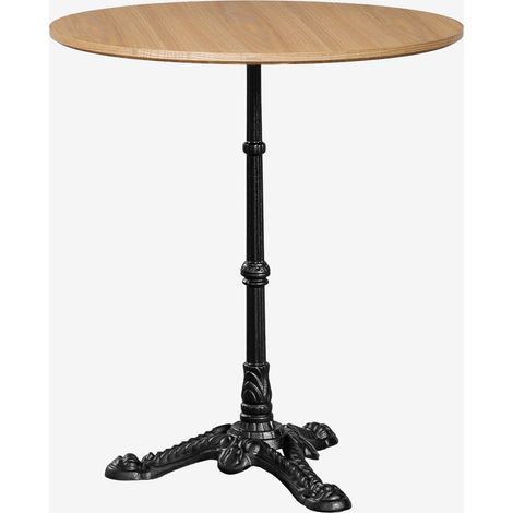 Table de bar ronde en MDF Azteca SKLUM Marron Bois Naturel - Noir Ø70 cm (1/5)