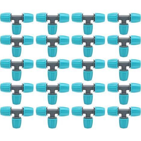 Umschaltventil für Tropfbewässerung, Tropfbewässerungsset für automatische Bewässerungsanlagen, 20 T-Stücke für 16-mm-Bewässerungsschläuche, von DEBUNS (1/5)